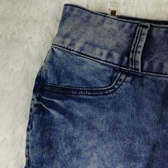 Lovesick Womens Jeans Super Skinny Blue Denim Acid Wash Mid Rise Juniors 7 - Picture 7 of 15